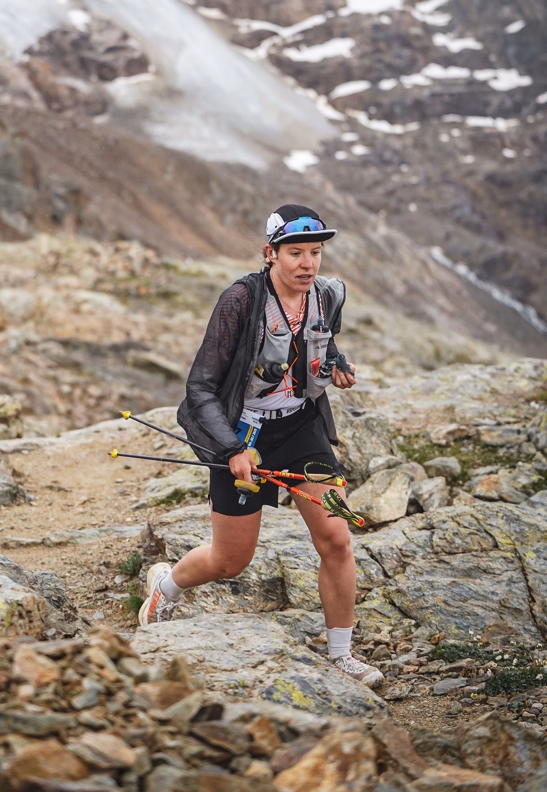 sophia huber hiking on a mountain